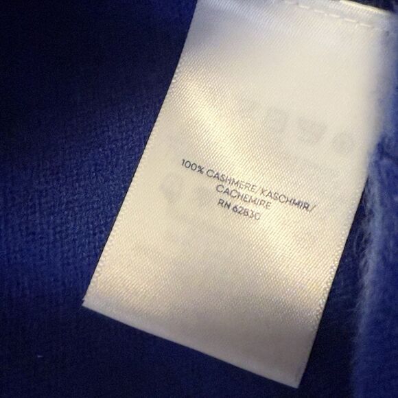 Lands’ End Women’s Plus Size 2X 100% Cashmere Royal Blue Crewneck Sweater - Picture 6 of 7